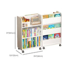 White Modern Wood Vertical Bookshelf with Adjustable Shelves Dimensions