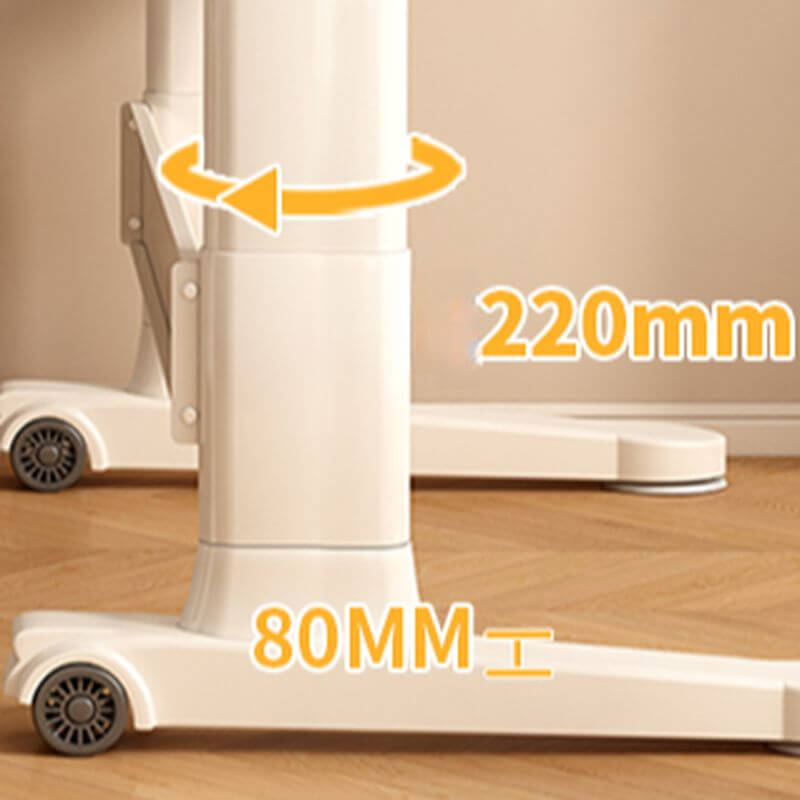 White Modern Writing Desk with Adjustable Height and Wheels