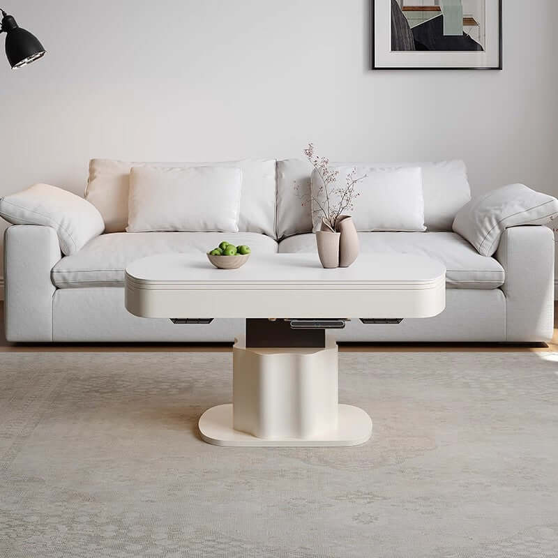 White Multifunctional Liftable Coffee Table