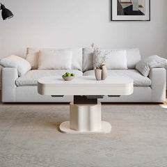 White Multifunctional Liftable Coffee Table