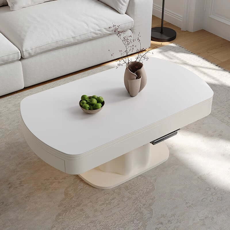 White Multifunctional Liftable Coffee Table