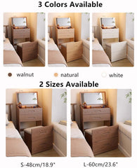 White Nordic Dressing Table Set with Flip-Up Mirror