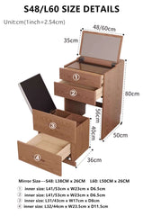 White Nordic Dressing Table Set with Flip-Up Mirror