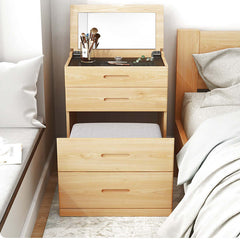 White Nordic Dressing Table Set with Flip-Up Mirror