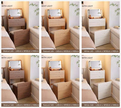 White Nordic Dressing Table Set with Flip-Up Mirror