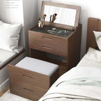 White Nordic Dressing Table Set with Flip-Up Mirror