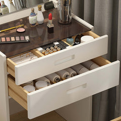 White Nordic Dressing Table Set with Flip-Up Mirror