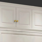 White Paneled Wardrobe Armoire With Vanity and Display Shelves
