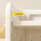 White Plastic Kids Writing Desk with Modular Storage & Seating Options