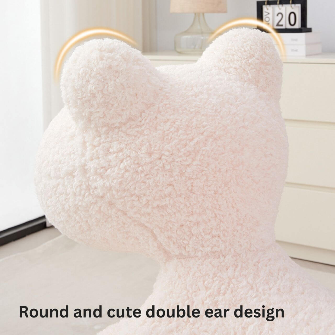 White Sherpa kids' stool with soft cushion and pony design, a creative single sofa for children