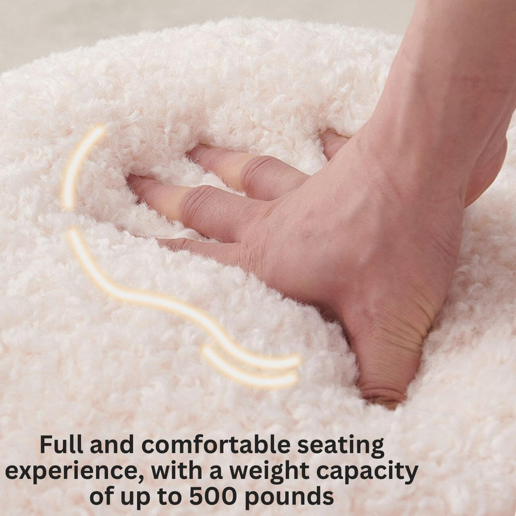 White Sherpa kids' stool with soft cushion and pony design, a creative single sofa for children