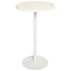 White Terrazzo Top Scandinavian Bar Table with Metal Pedestal Base - Seats 2 Bar Tables