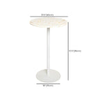 White Terrazzo Top Scandinavian Bar Table with Metal Pedestal Base - Seats 2 Bar Tables Dimensions