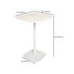White Terrazzo Top Scandinavian Bar Table with Metal Pedestal Base - Seats 2 Bar Tables Dimensions