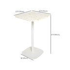 White Terrazzo Top Scandinavian Bar Table with Metal Pedestal Base - Seats 2 Bar Tables Dimensions