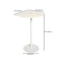 White Terrazzo Top Scandinavian Bar Table with Metal Pedestal Base - Seats 2 Bar Tables Dimensions