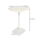 White Terrazzo Top Scandinavian Bar Table with Metal Pedestal Base - Seats 2 Bar Tables Dimensions