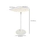 White Terrazzo Top Scandinavian Bar Table with Metal Pedestal Base - Seats 2 Bar Tables Dimensions