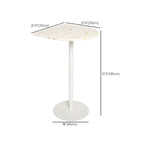 White Terrazzo Top Scandinavian Bar Table with Metal Pedestal Base - Seats 2 Bar Tables Dimensions