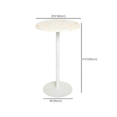White Terrazzo Top Scandinavian Bar Table with Metal Pedestal Base - Seats 2 Bar Tables Dimensions