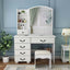 White Vanity Table with 3-Color Lights & 6 Drawers Main Product Image