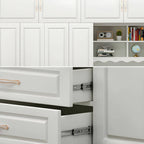 White Wardrobe Desk Armoire With Bookcase Storage System