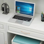 White Wardrobe Desk Armoire With Bookcase Storage System