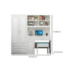White Wardrobe Desk Armoire With Bookcase Storage System Dimensions