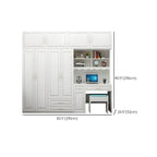 White Wardrobe Desk Armoire With Bookcase Storage System Dimensions