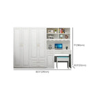 White Wardrobe Desk Armoire With Bookcase Storage System Dimensions