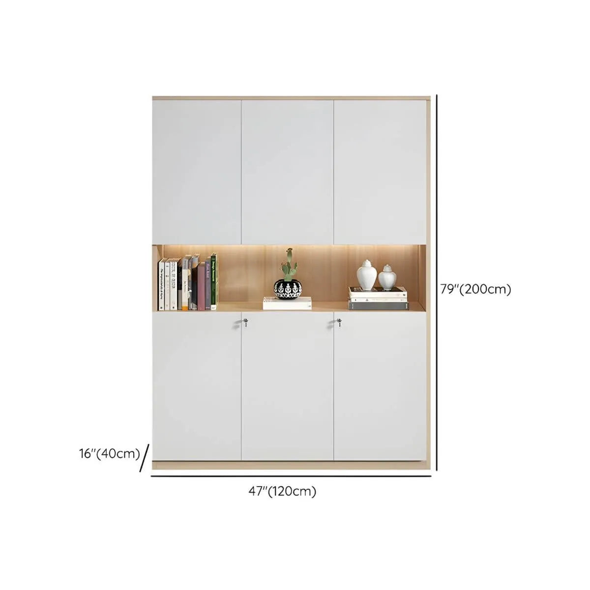 White Wood Display Filing Cabinet With Locking Storage Doors Dimensions