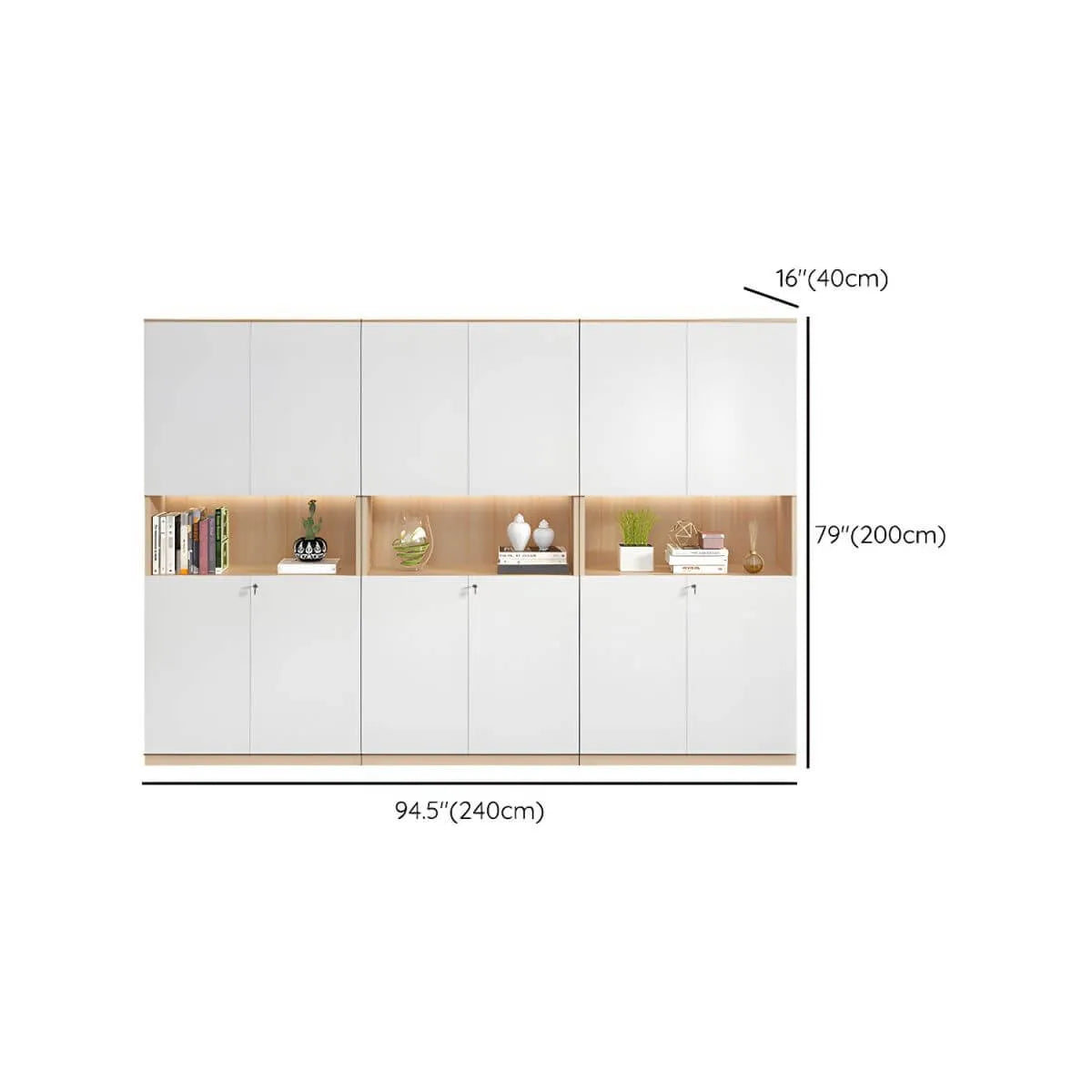 White Wood Display Filing Cabinet With Locking Storage Doors Dimensions