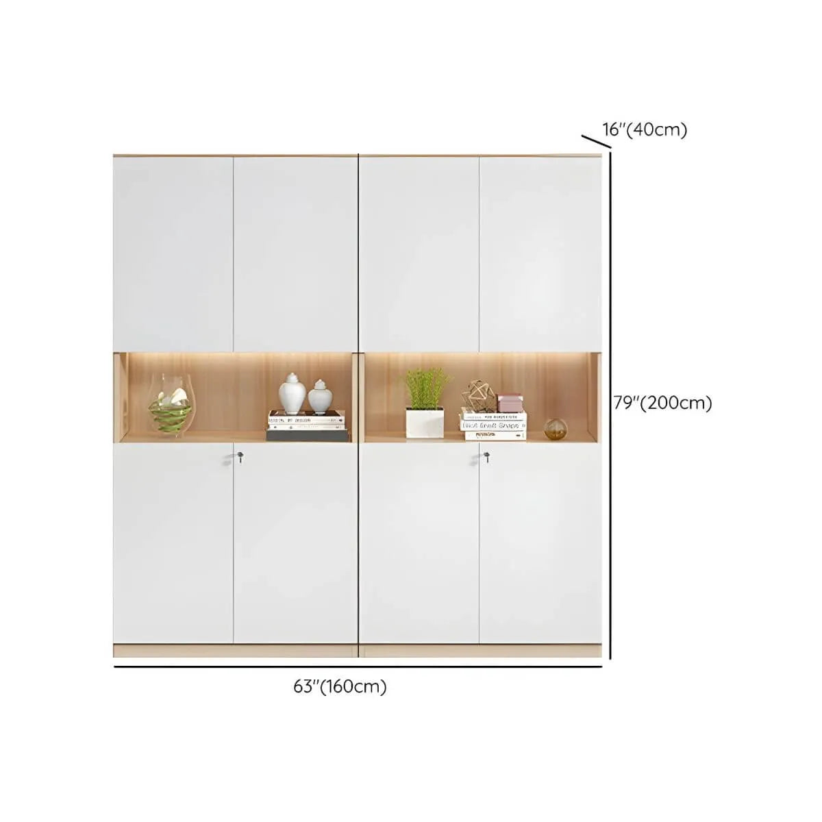White Wood Display Filing Cabinet With Locking Storage Doors Dimensions