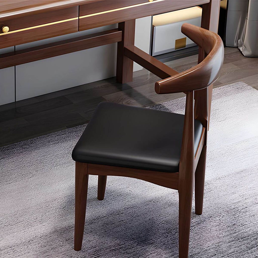 Wood Computer Desk with Storage and Chair Options in Natural Finish