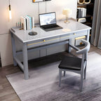 Wood Computer Desk with Storage and Chair Options in Natural Finish
