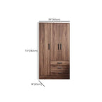 Wood-Grain Bedroom Wardrobe Armoire With Shelves, Drawers, and Rod Dimensions