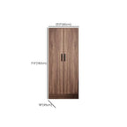 Wood-Grain Bedroom Wardrobe Armoire With Shelves, Drawers, and Rod Dimensions