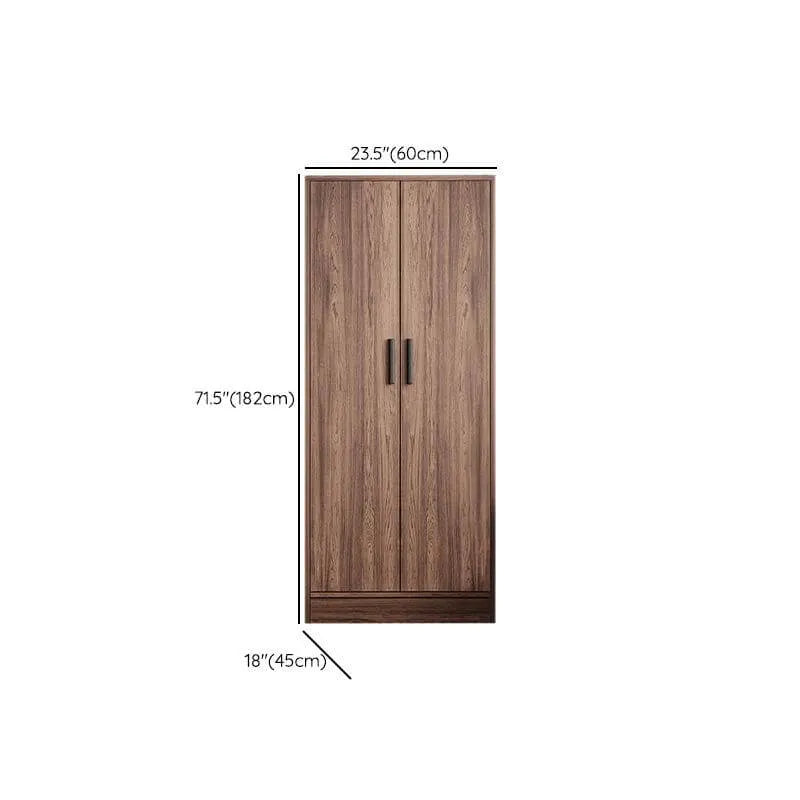 Wood-Grain Bedroom Wardrobe Armoire With Shelves, Drawers, and Rod Dimensions