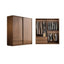 Wood-Look Wall Wardrobe with Open Shelves and Drawers