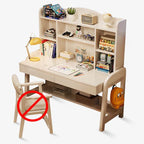Wood Writing Desk with Storage and Adjustable Chair