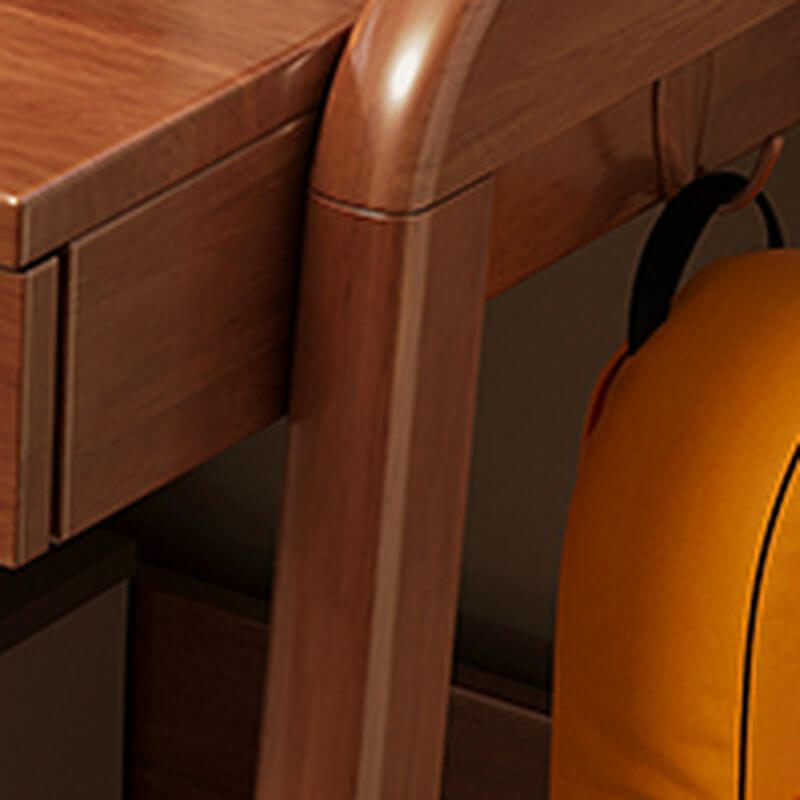 Wood Writing Desk with Storage and Adjustable Chair