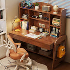 Wood Writing Desk with Storage and Adjustable Chair Main Product Image