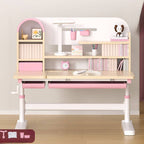 Wood Writing Desk with Storage and Hutch for Kids