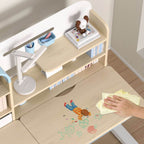 Wood Writing Desk with Storage and Hutch for Kids