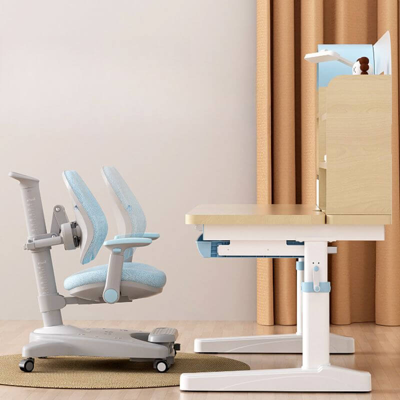 Wood Writing Desk with Storage and Hutch for Kids