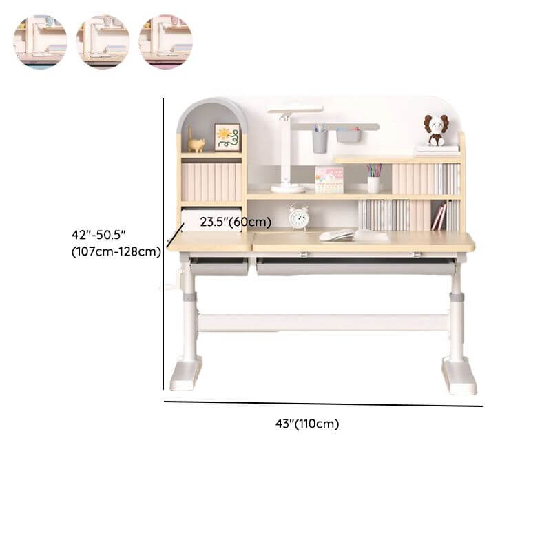 Wood Writing Desk with Storage and Hutch for Kids Dimensions