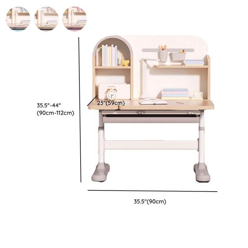 Wood Writing Desk with Storage and Hutch for Kids Dimensions