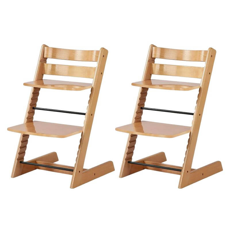 Wooden Beech Dining Chair Set - Natural Finish, Solid Design