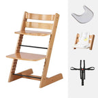 Wooden Beech Dining Chair Set - Natural Finish, Solid Design