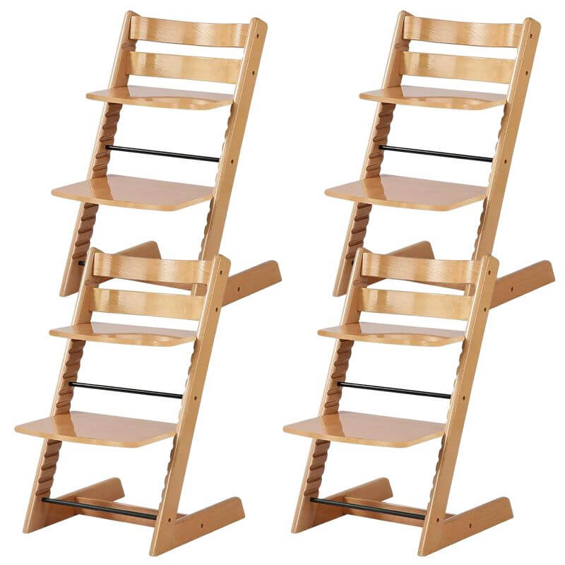 Wooden Beech Dining Chair Set - Natural Finish, Solid Design